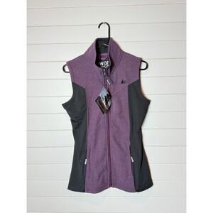Powder River Outfitters Performance Vest Womens Small Purple Black Full Zip NWT